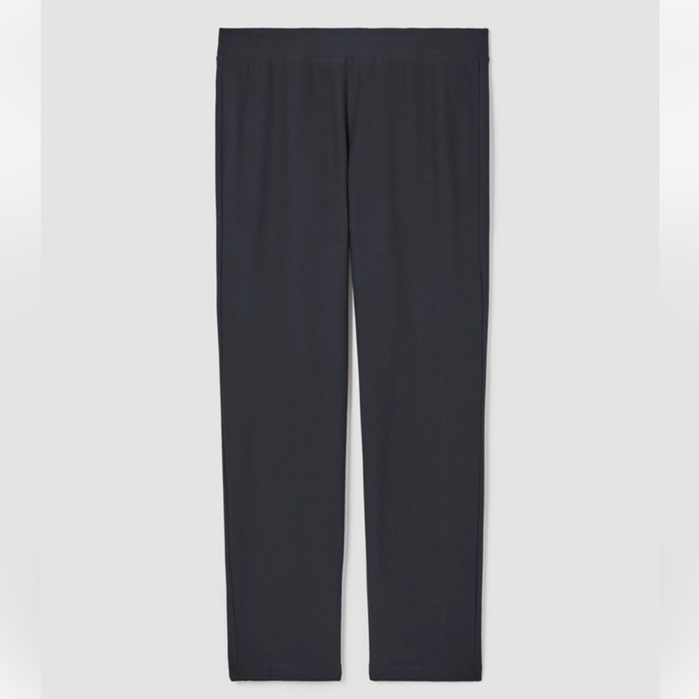 Eileen Fisher Stretch Viscose Crepe Pant Slim Fit Black Size PL - Picture 5 of 14